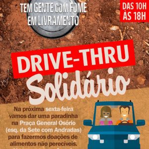 Drive Thru Solidário recolherá alimentos