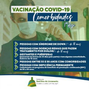 Prefeitura anuncia início da vacinação em pessoas com comorbidades