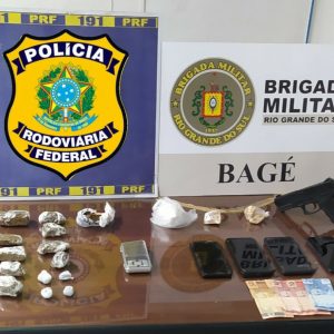 PRF e BM apreendem drogas e prendem quatro pessoas em Bagé