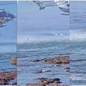 Homem tenta fugir nadando no mar e é capturado por helicóptero da polícia em Fortaleza