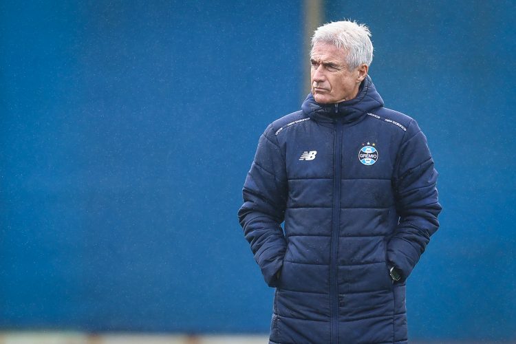 RS - FUTEBOL/ TREINO GREMIO 2026 - ESPORTES - Jogadores do Gremio realizam treino técnico durante a manha desta terca-feira, no CT Luiz Carvalho, na preparação para partida valida pelo Copa do Brasil 2026. FOTO: LUCAS UEBEL/GREMIO FBPA
