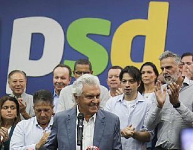 SP - ELEIÇÕES 2026/PRESIDÊNCIA/PSD/CAIADO/ESCOLHA - POLÍTICA - O governador de Goiás, Ronaldo Caiado, discursa durante o lançamento da pré-candidatura pelo PSD, na tarde desta   segunda-feira, 30 de março de 2026, na sede do partido, na região central de São Paulo.     30/03/2026 - Foto: VINICIUS NUNES/AGÊNCIA F8/ESTADÃO CONTEÚDO
