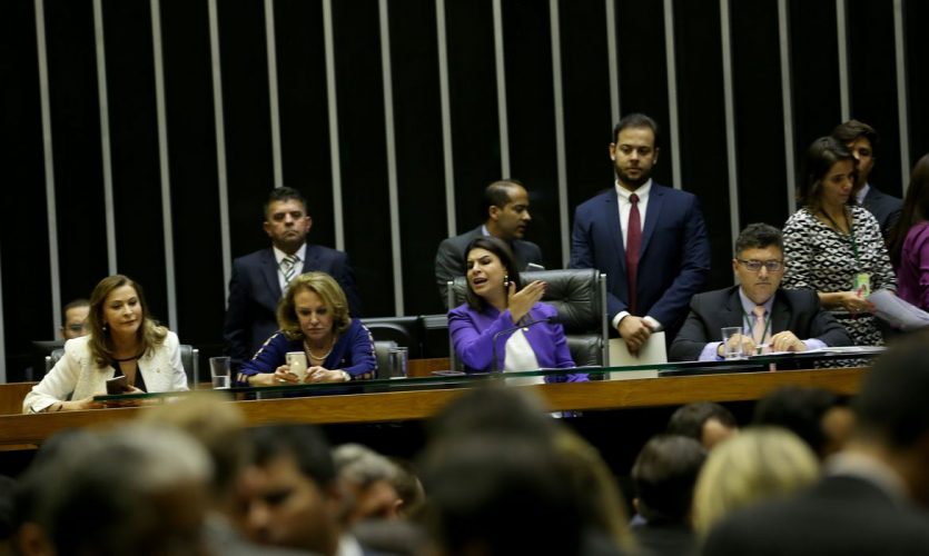 Brasília -Deputada Mariana Carvalho, 2ª secretária da Mesa da Câmara, preside sessão destinada a votar projetos de lei da bancada feminina, em comemoração ao Dia da Mulher (Wilson Dias/Agência Brasil)