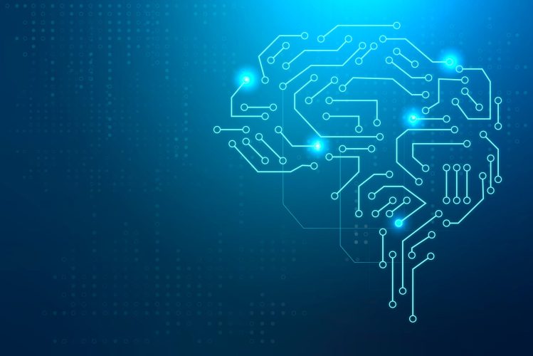 AI technology brain background digital transformation concept