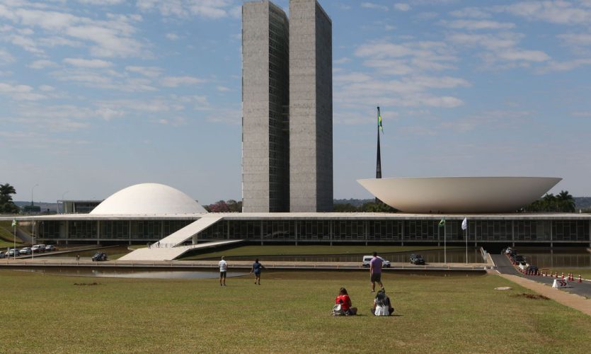 Palácio do Congresso Nacional na Esplanada dos Ministérios em Brasília